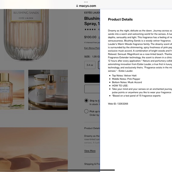 Brand new. Just bought!Estée Lauder Blushing Sands Perfume 1.35 oz. - Picture 3 of 3